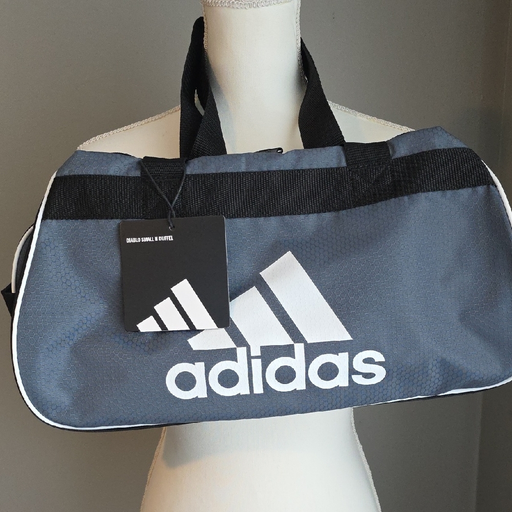 Adidas Duffel Bag Charcoal and Black Diablo Small Duffel Bag NWT